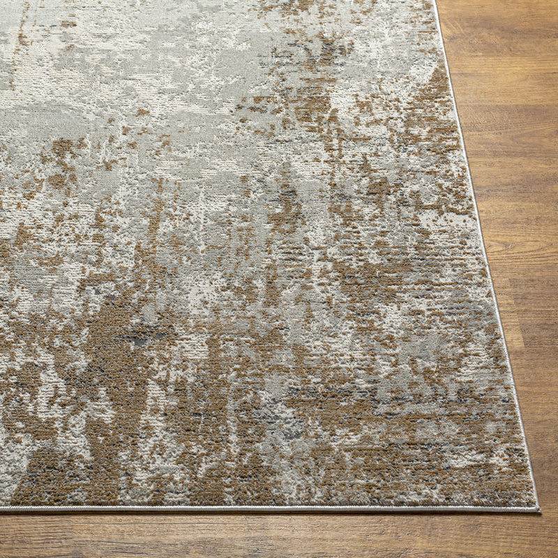 Tapis beige tissé à la machine Quann, Rectangle 9 pi x 12 pi 4 po