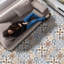 Wall  Brown/White Azulejo Tiles Melange Floor Sticker - 120cm x 60 cm