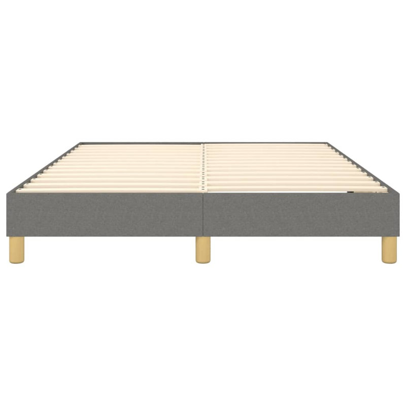 Box Spring Bed Frame Dark Grey Full Fabric , Dark Gray, Full