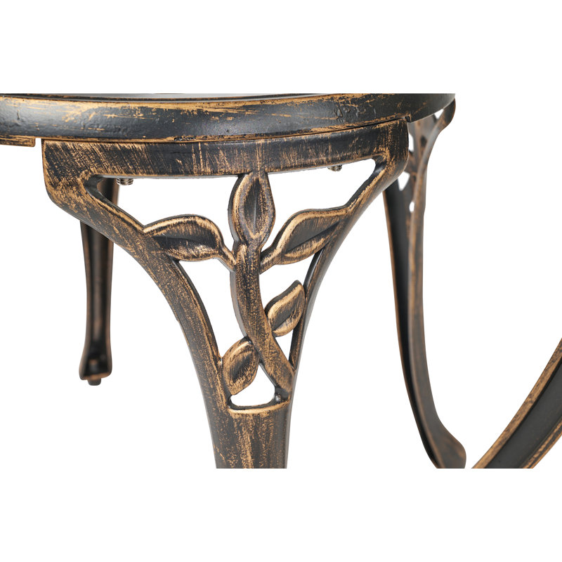 Riemer 2 - Person Patio Dining Set with Round Table, Bronze