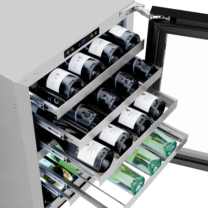 23.88 44 Bottle Wine Refrigerator, Black Matte
