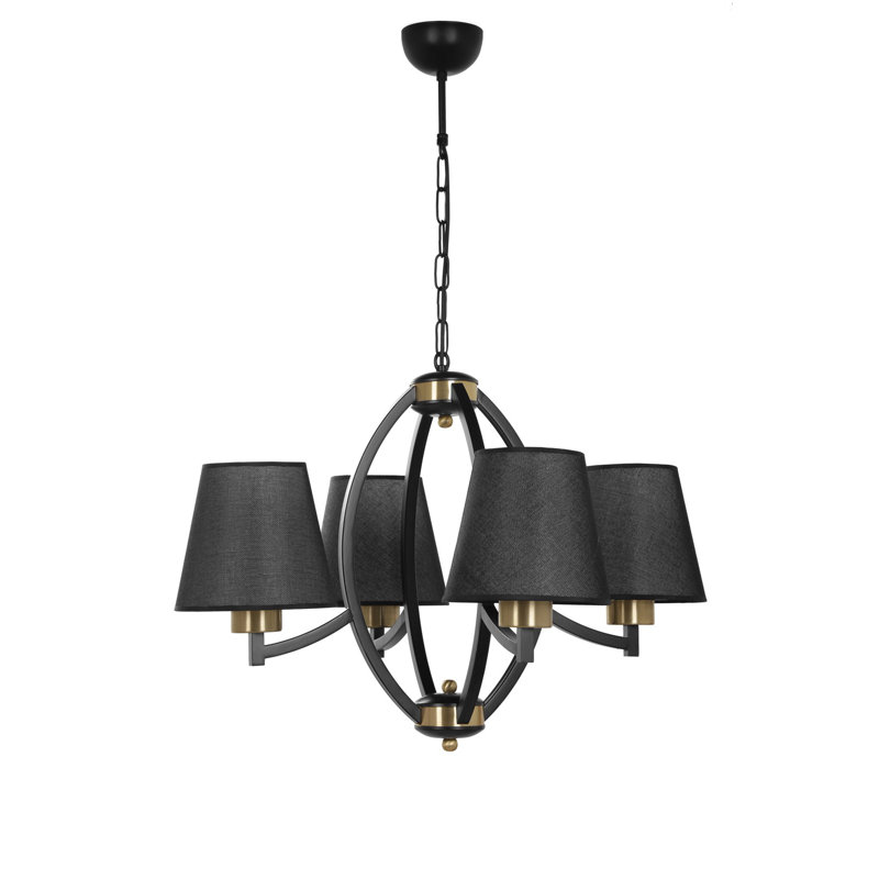 Lustre géométrique à 4 lumières Roberson, Noir, Noir