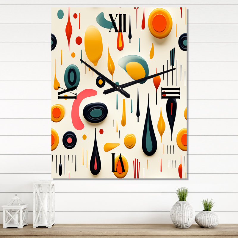 Jaquith - Horloge murale abstraite Mid-Century, Grand