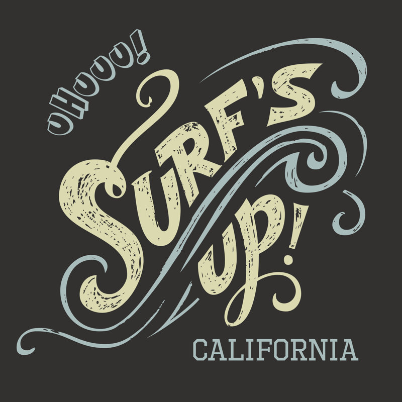 Iormina "Surf's Up Hand-Lettring Tee" par Paulmalyugin, impression , H 12 po x l 12 po, Non, Toile tendue