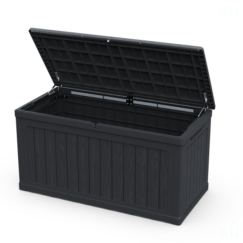 230 Gallon Large Outdoor Storage XXL Deck Box For Patio Furniture, Outdoor Cushions, Garden Tools And Sports/Pools Equipment, Waterproof Resin, Lockable
