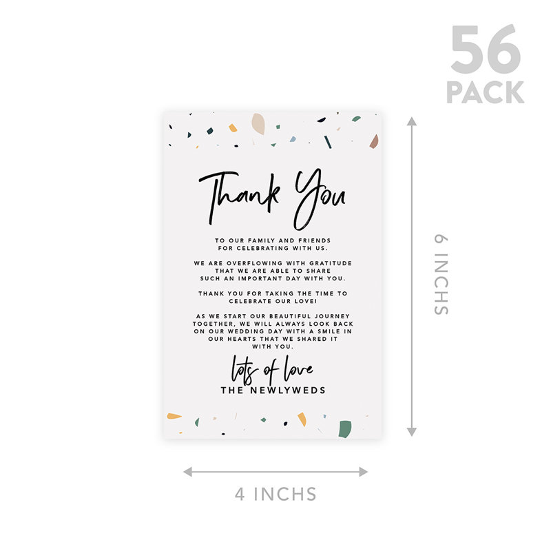 Ensemble de 56 cartes de réception Terrazzo