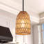 Luminaire suspendu en rotin tissé 1 lumière à 1 lumière pour la cuisine, certifié UL