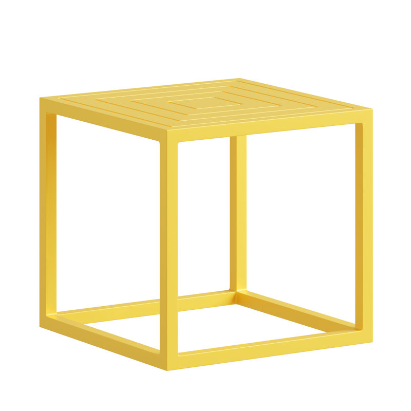 Square End Table, Alabaster