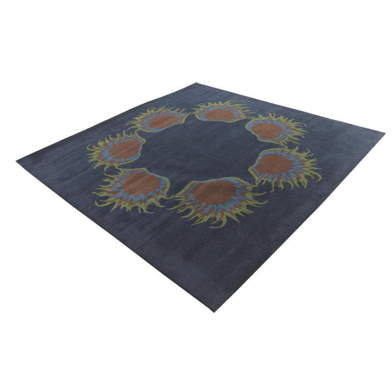 Tapis carré bleu marine Pineland 7 pi 7 po x 7 pi 7 po