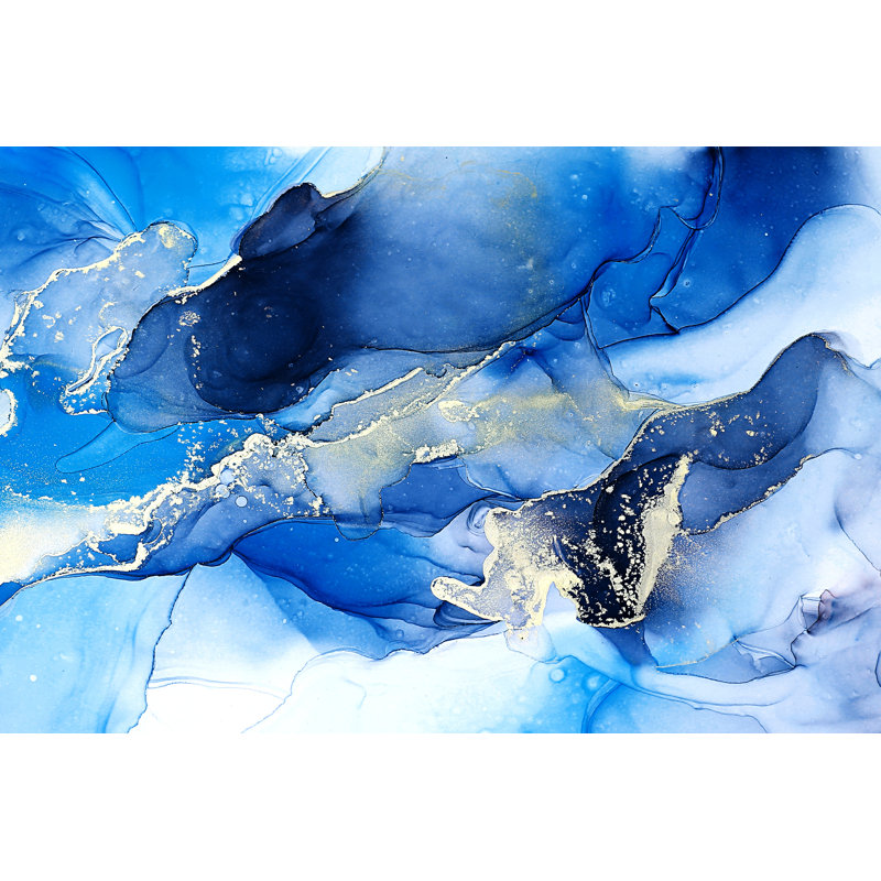 Abstract Liquid Ink Painting - Wrapped Canvas Painting, 30cm H x 46cm W x 3.8cm D