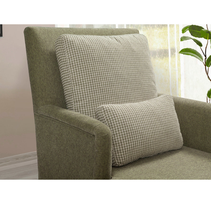 Chaise longue rembourrée Yaphank, 100 % polyester vert