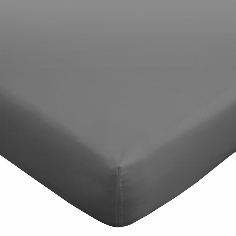 180 Thread Count Egyptian 100% Cotton Fitted Sheet, Charcoal Grey, King