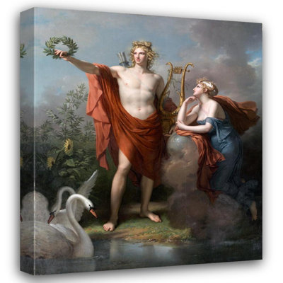 "Apollon, dieu de la lumière, éloquence, poésie et beaux-arts avec Urania, muse de l'astronomie" par Charles Meynier - Art sur toile tendue avec châssis
