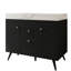 Meuble-lavabo autoportant moderne 36 po avec plateau en pierre frittée-8778376-8778377