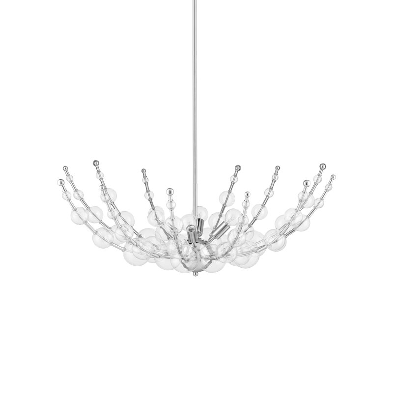 Lustre classique à 4 lumières avec accents en verre soufflé à la main Abberton