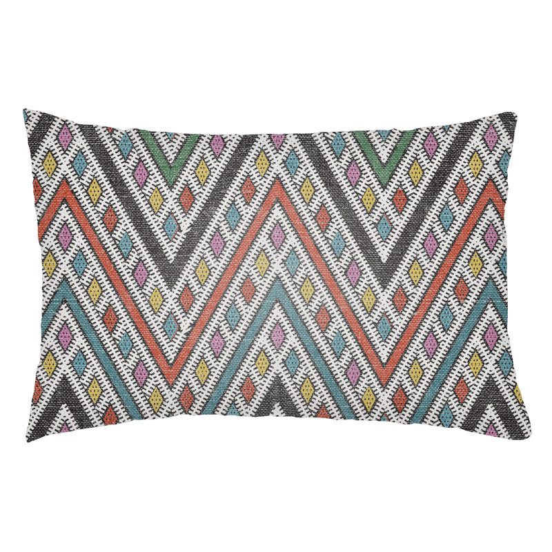 Lolita Leilani Indoor/Outdoor Lumbar Pillow, Poppy Red/Fuchsia