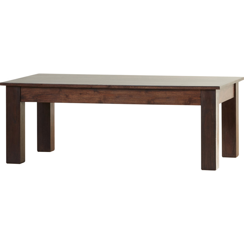 Plumville Solid Wood Four Leg Coffee Table, Dark Wood