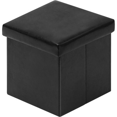 Cube de rangement avec repose-pieds pliable noir