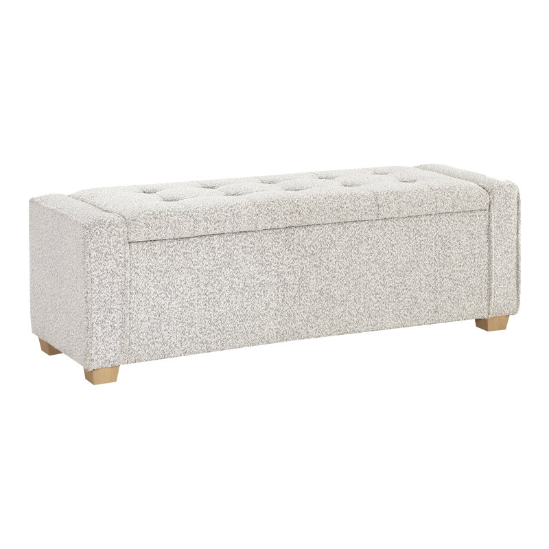 Schlueter Upholstered Storage Bench, Salt/Pepper