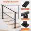 3 Step Handrails for Outdoor Indoor, Heavy Duty Metal Stair Railing, Easy Installation, Staircase Hand Rail Kit for Porch Deck Yard Garden