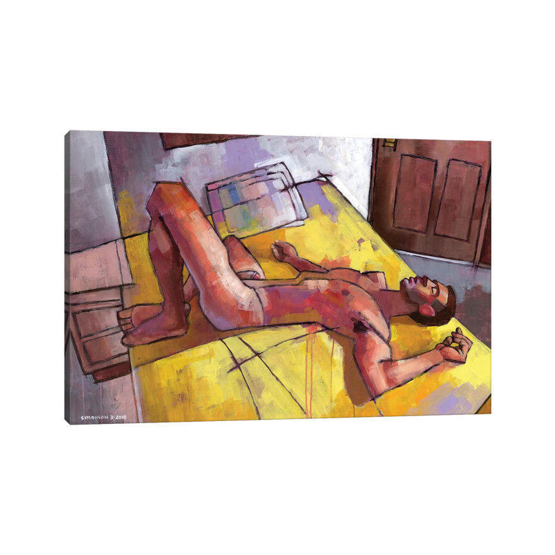Zach And The Yellow Bedspread by Douglas Simonson - Wrapped Canvas Painting, 152.5 cm H x 101.5 cm W