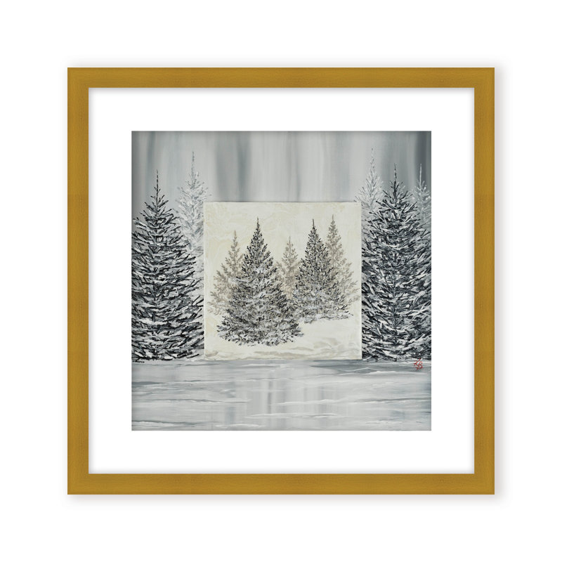 Nature Inspired "Pine Portrait" Canvas Wall Art By , 20" H x 20" W x 2.375" D, Framed Canvas, Gold