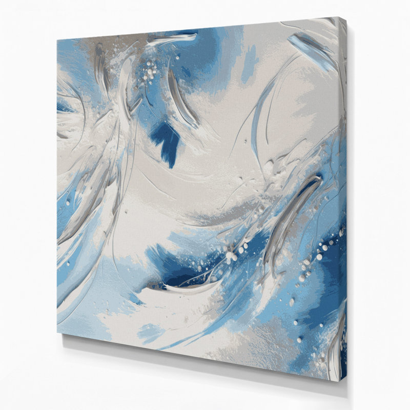 «Lyrical Abstraction 92», art mural sur toile grise, H 32 po x l 32 po
