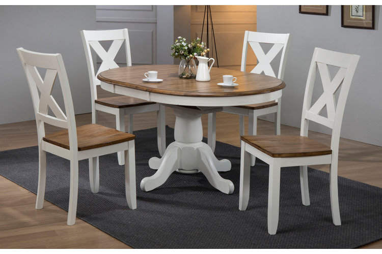 5 Piece Extendable Solid Wood Dining Set