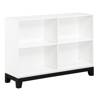 White 4-shelf Rustic Bookcase - Wooden Furniture For Bedroom & Home Decor Living Room Office