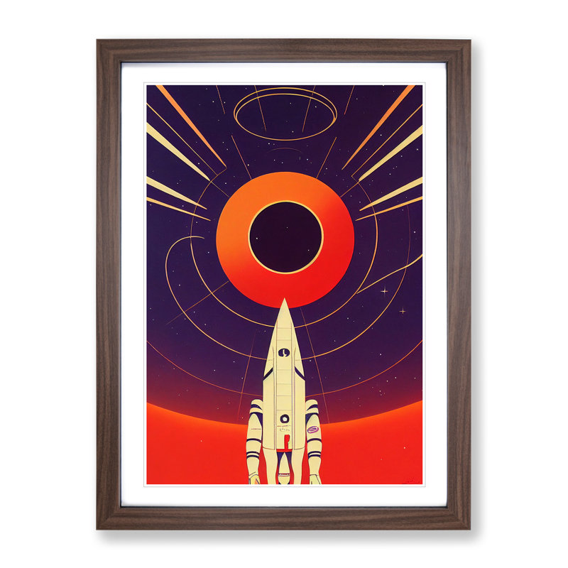 The Unbelievable Spaceship Rocket - Framed Print, Walnut, 34cm H x 25cm W x 2cm D