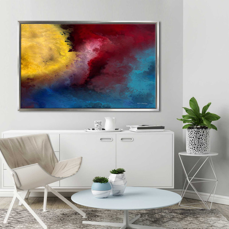 «Let There Be Light, Genesis 1: 3» par Mark Lawrence, reproduction d'art, Cadre flottant argent