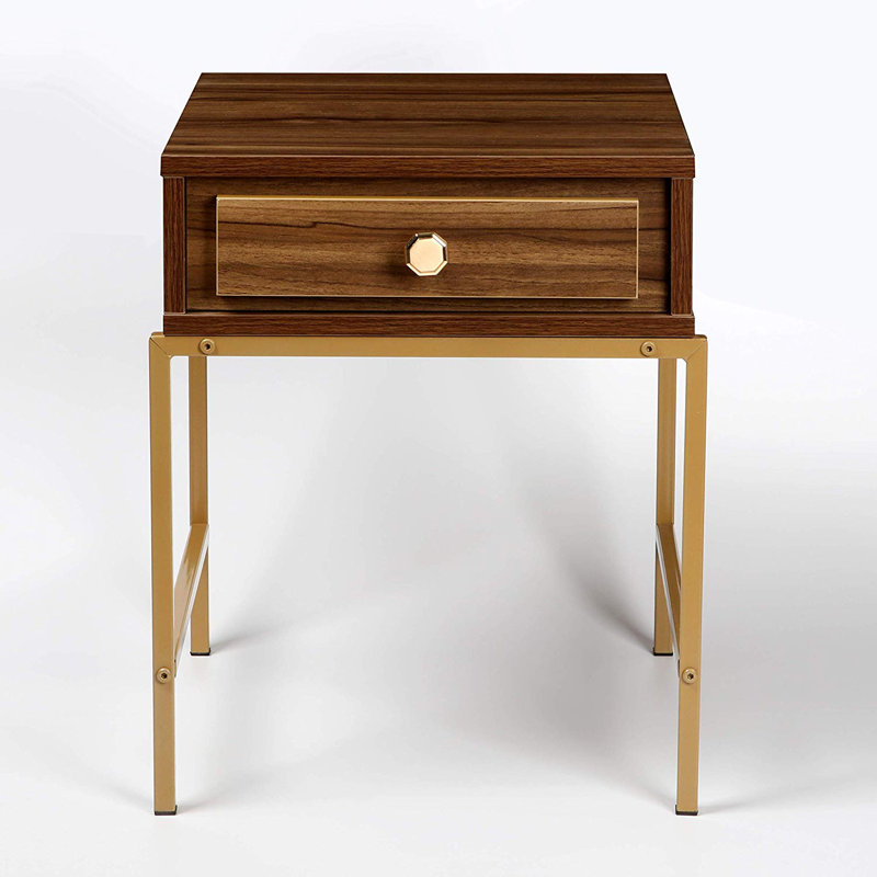 Tybalt 40cm W Metal Bedside Table