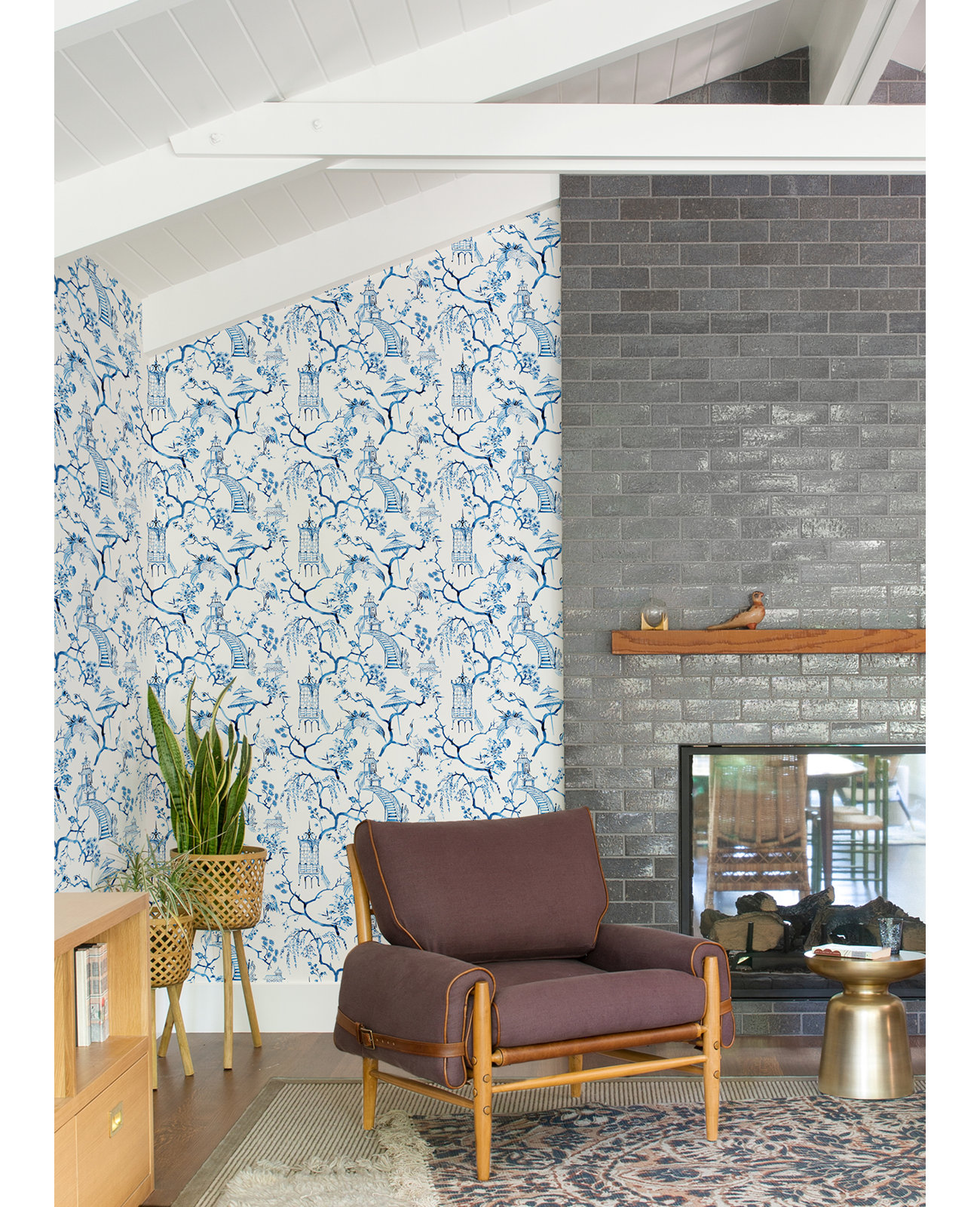 Breene NON-PASTED,UNPASTED Floral Wallpaper, Blue