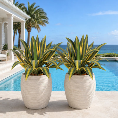 22in Artificial Agave Plant, Agave Plant Artificial, UV Protected Fake Agave Plant, Faux Agave Plant Outdoor for Home Outdoor Decor