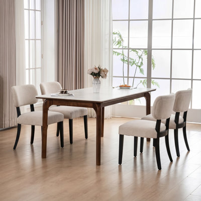 Dining Chairs Set of 4, Modern Fabric Upholstered Dining Room Chair Kitchen Chairs, Farmhouse Dinner Chair for Kitchen Dining Room