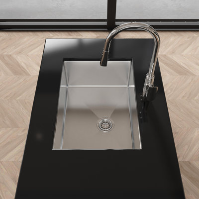 27" X 19" Rectangular Undermount Sink - Stainless Steel With Openable Pipe Lid And Condensation Feature Faster Drainage Design Scratch- Surface