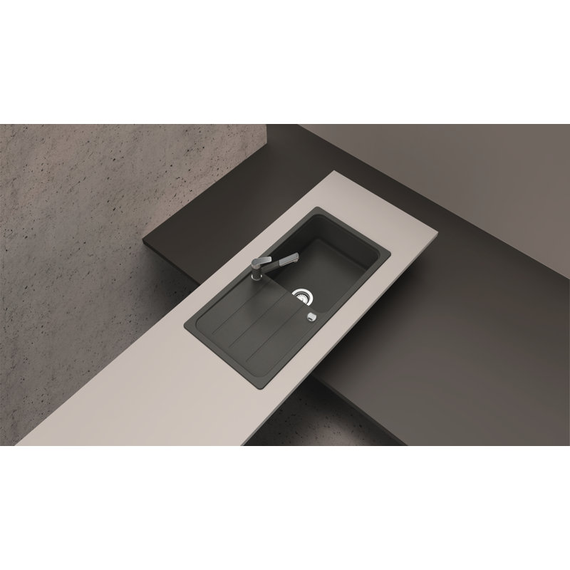 Schock Single Bowl Inset Kitchen Sink, Asphalt