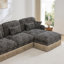 Canapés modulaires à assise profonde, salon en forme de L en chenille