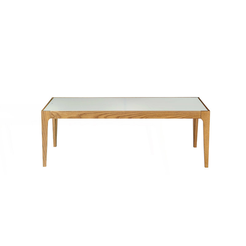 Table basse avec plateau en verre givré