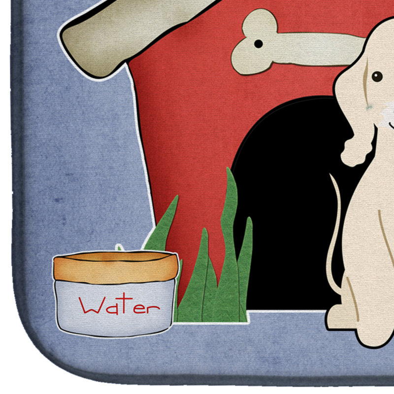 Tapis de séchage bedlington terrier dog house, Blanc