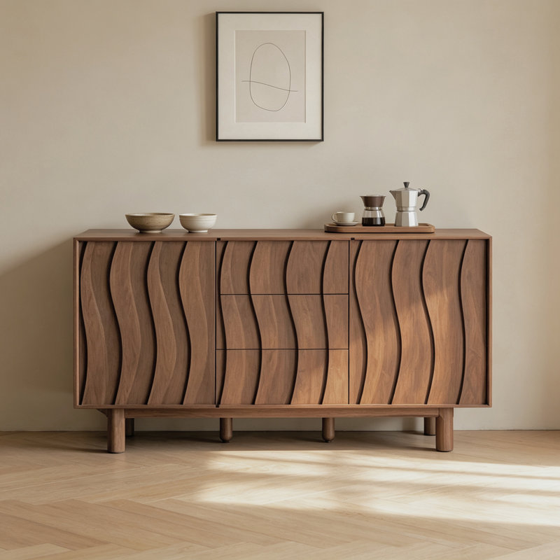 Buffet en bois massif Home, 31.5" H x 59.06" W x 17.72" D
