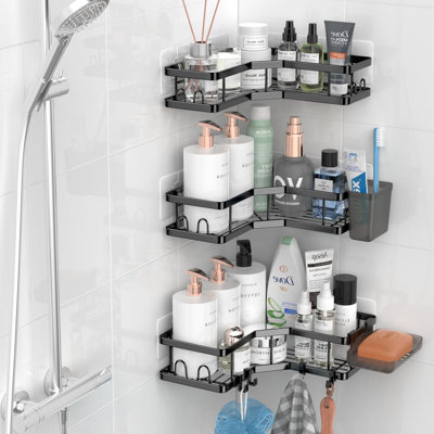 Ensemble de 3 tablettes de rangement en coin antirouille