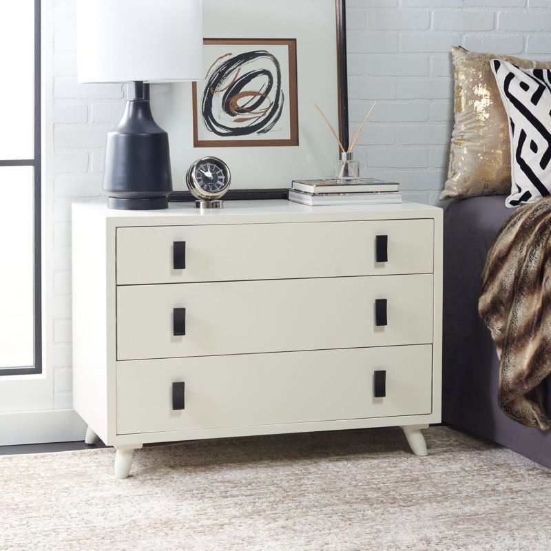 Commode anglaise 3 tiroirs Damanpreet, Blanc