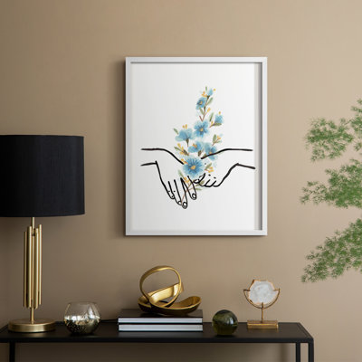 HandsAndFlowersIV Framed Print - Solid Wood