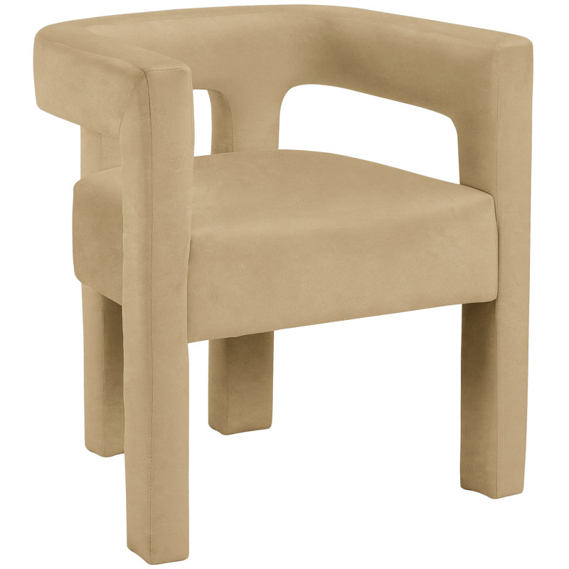 Iwinosa 18.5'' H Velvet Upholstered Armchair, Camel Velvet