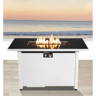 Table de foyer d'extérieur en acier avec couvercle 25 H x 42 W