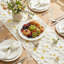 Chemin de table en fausse fourrure - blanc - jacquard moelleux avec broderie marguerite, décoration printanière pour la cuisine, la salle à manger et les fêtes