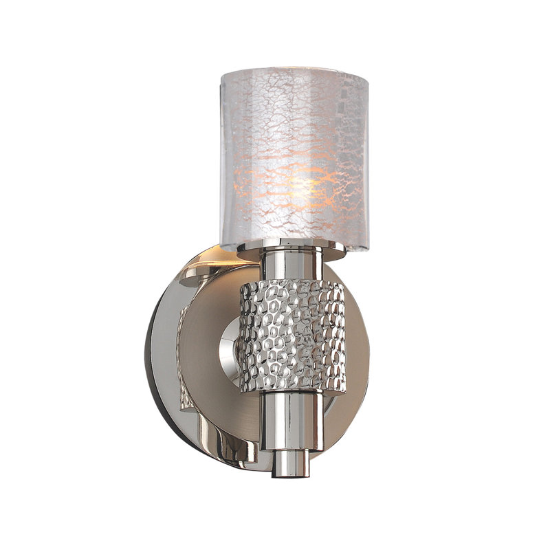 Ashington 1 LT Polished Satin Nickel Bath Wall Sconce Kalco