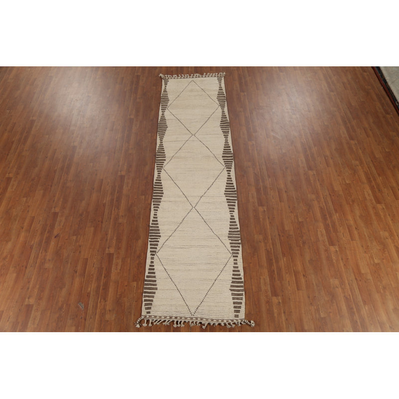 Tapis marocain ivoire fait à la main
