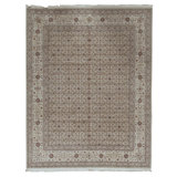 Hand Knotted Wool Oriental Area Rug in Beige And Ivory